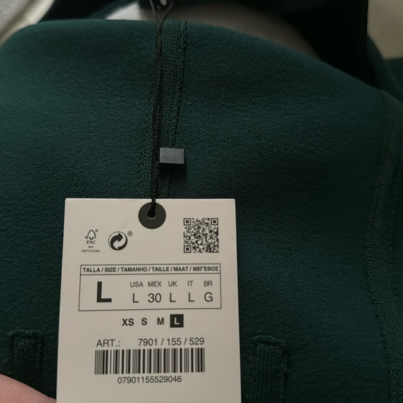 Zara Cut Out Top Green Size L NWT - Picture 5 of 5